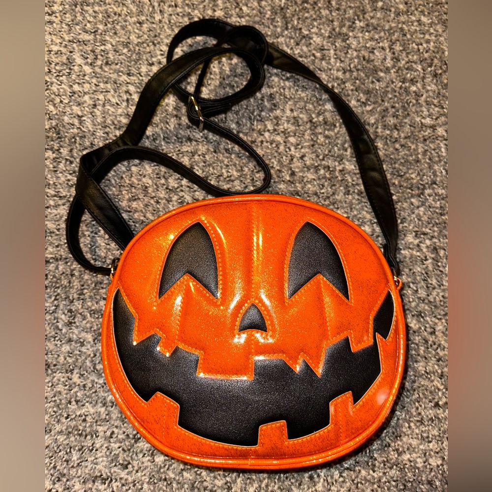 Love Pain and Stitches Pumpkin Kult Happy/Angry purse
